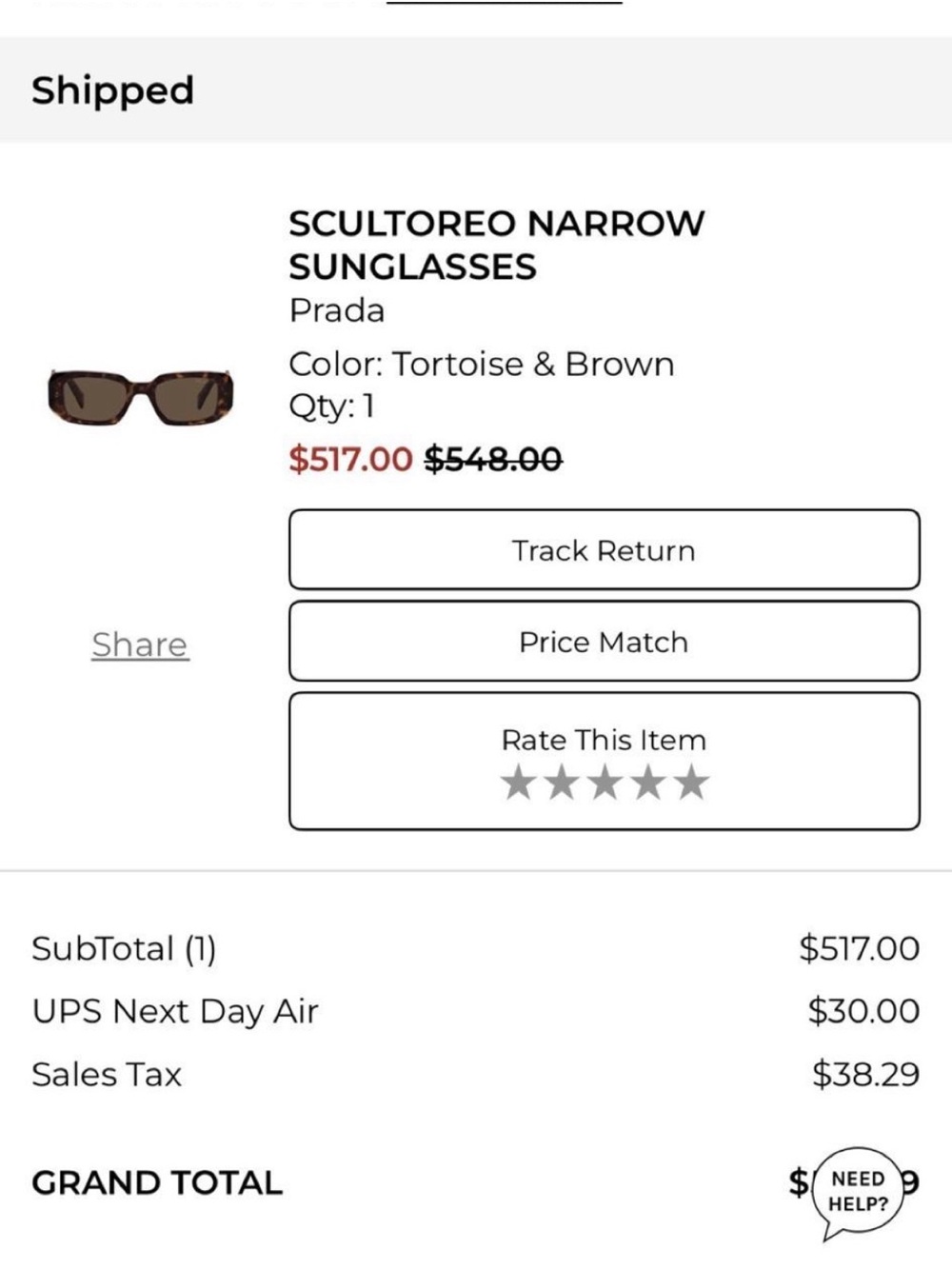 Authentic Prada Rectangular Sunglasses - Picture 5 of 5
